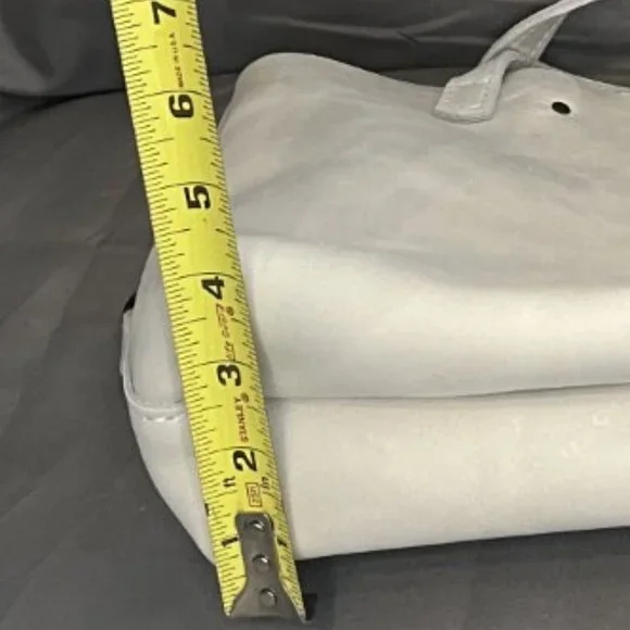 Portland Leather, Crossbody Tote, Beluga/White, w/Journal & Tassel Bag Charm - Picture 6 of 15